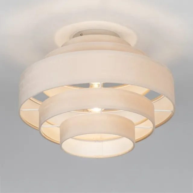 Lumidora Plafondlamp 75422 - Plafonniere - POLIGNANO - E27 - Beige - Textiel - ⌀ 40 cm