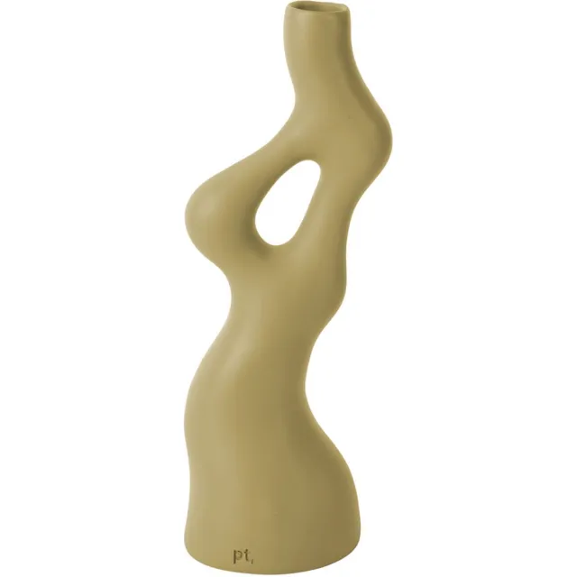 Present Time Vaas Organic Swirls - Bruin - 12,5x10,5x33cm - Scandinavisch,Modern