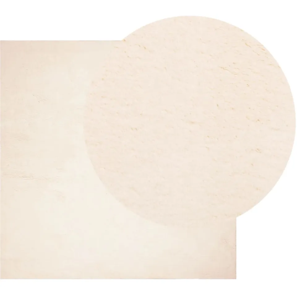 vidaXL Vloerkleed HUARTE laagpolig zacht wasbaar 240x240 cm beige