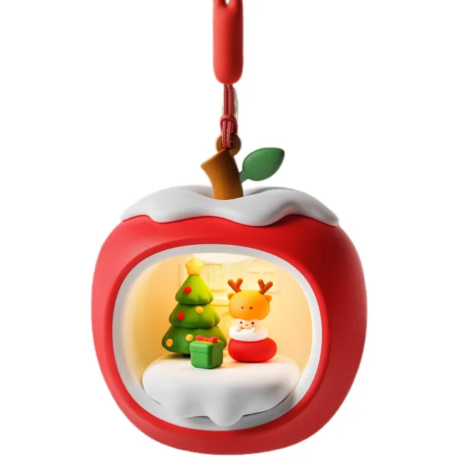 Namajunas apple vormig nachtlampje - 3 standen dimbaar - met ophangkoord - oplaadbaar en met stekker - creatief feestcadeau - tafel decoratie - compact en draagbaar - kerstappel - sfeernachtlampje voor naast het bed rood