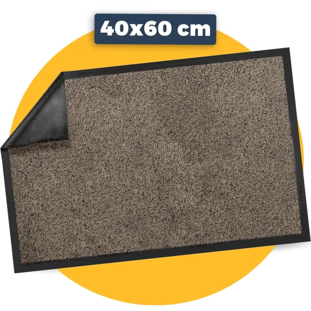 Pasper Deurmat binnen droogloopmat - 40 x 60 cm - Beige - 100% gerecyclede materialen - Gemaakt in België - Wasbaar - Deurmatten Beige - met boord