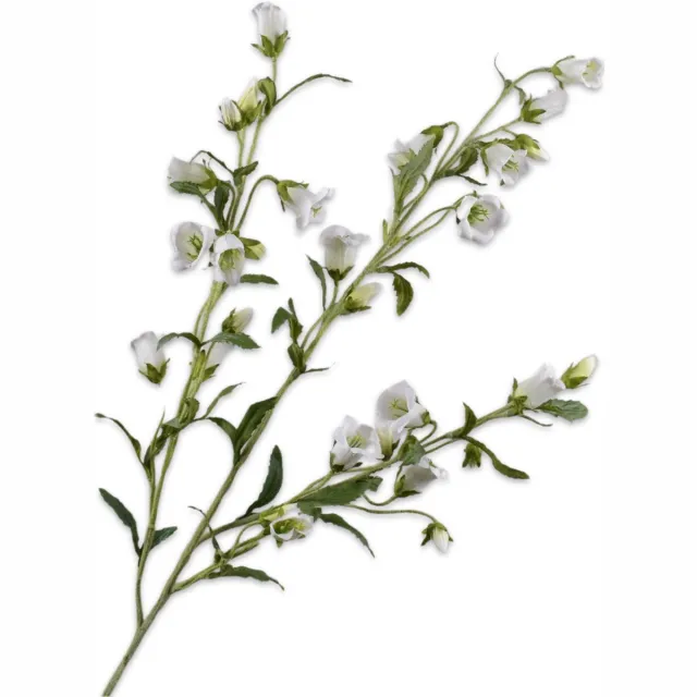 Silk-ka Kunstbloem-Zijden Bloemen Campanula Tak Wit 112 cm