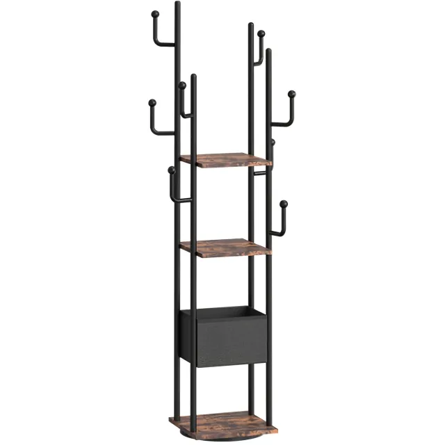 Mura Logistiek Mura Kapstok - Kledingrek - 4 Lagen - 8 Haken - Zwart