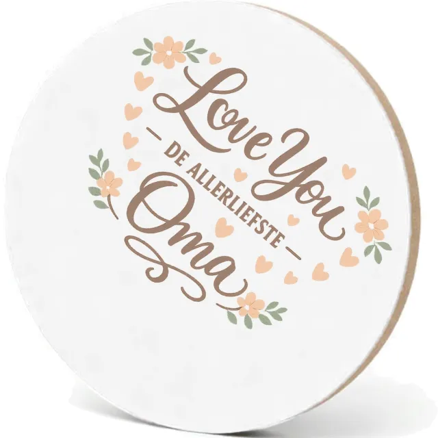 Mr Cadeautjes MDF fotolijst - design Een liefdevolle familieboodschap met zachte bloemaccenten en | cadeau Wit