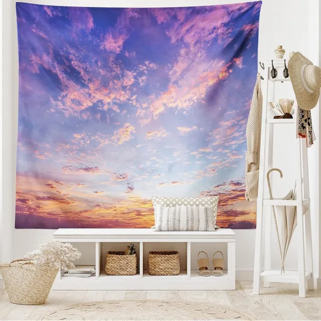 ABAKUHAUS Navy en Blush Tapijt, Etherische Lucht, Woonkamer Slaapkamer Wanddoek Zijdezacht Satijn Tapijt, 150 x 100 cm, Roze Violet Blauw