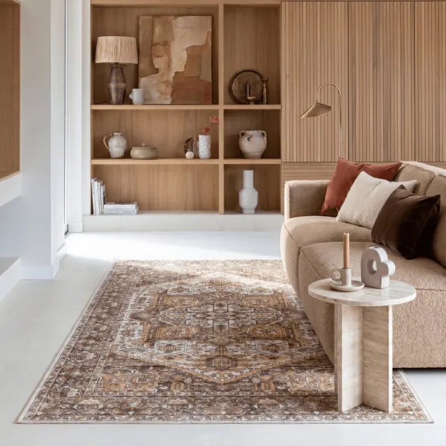 Interieur 05 Vintage vloerkleed Evora Donkerbruin - 200 x 290 cm - (L)