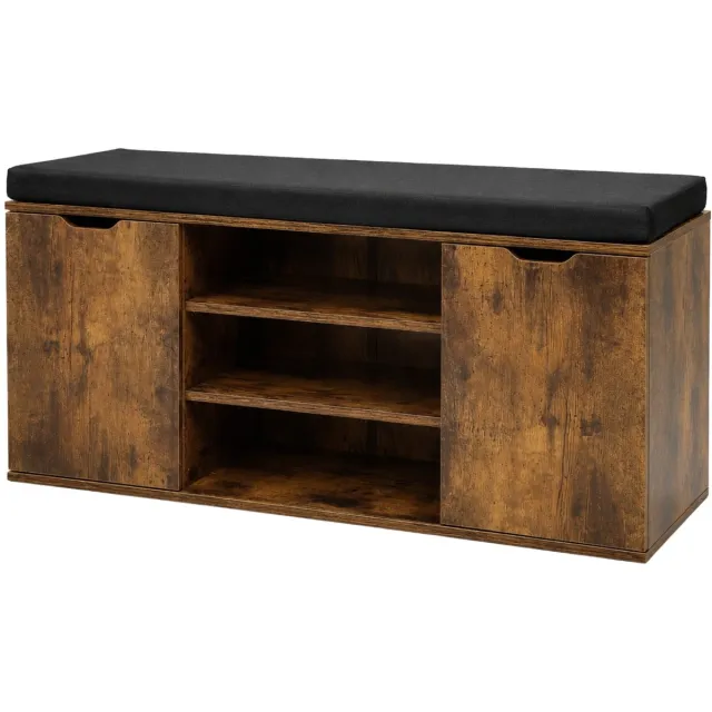 BOXIMO Schoenenkast met zitplaats PORTA, 103 x 30 x 46 cm, donkerbruin darkbrown