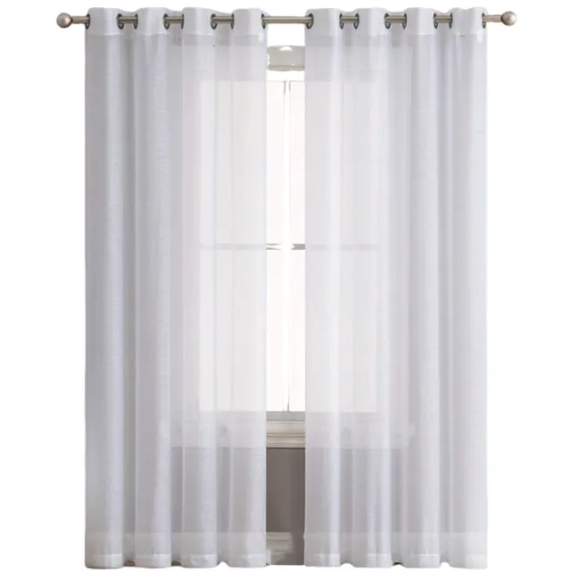 Tovbmup Raamhorren - Ringgordijnen - Vitrages - 160 x 134 cm - Wit - Set van 2