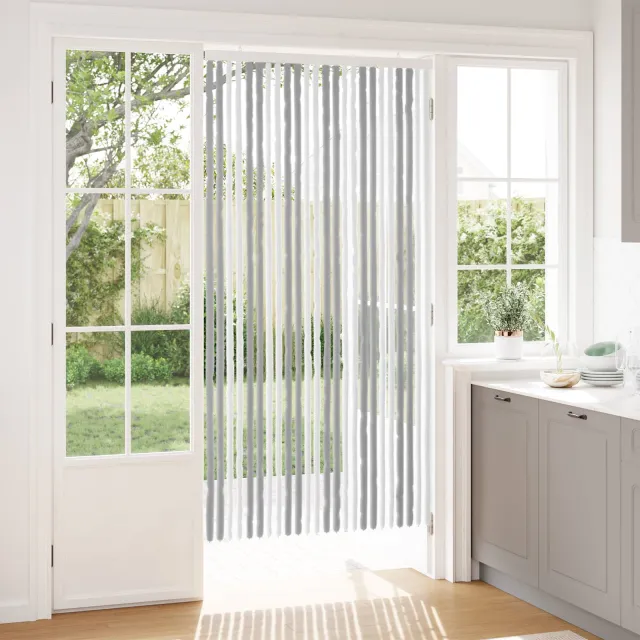 vidaXL Insecten Gordijn Chenille Grijs en Wit 100 x 200 cm 100% PP
