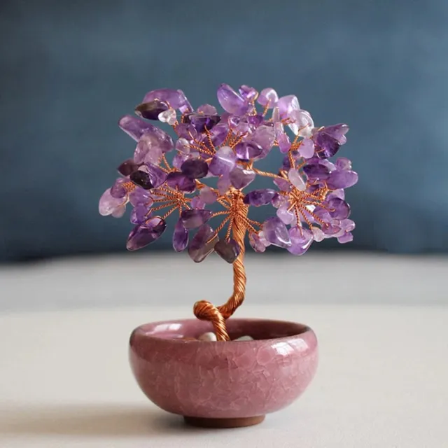 Homonoia Amethist Edelsteenboom – Handgemaakte Kristallen Boom Decoratie – Rust & Intuïtie