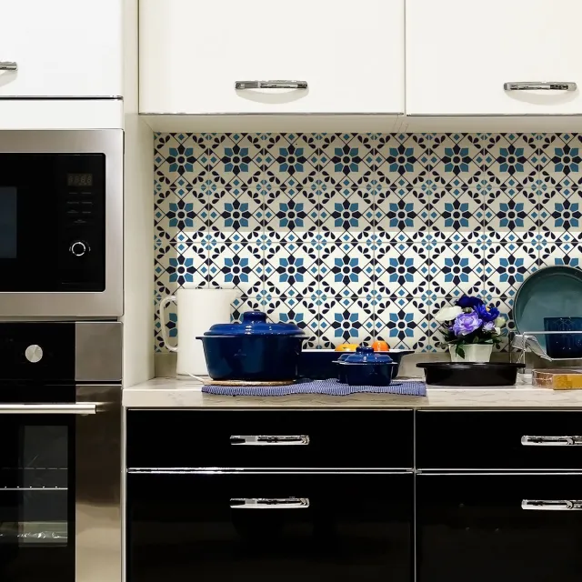 Ambiance Sticker Zelfklevende tegelmuurstickers voor keuken en badkamer - 24 Rosalina Azulejo tegelstickers - 24 stickers, 15x15cm Multi color