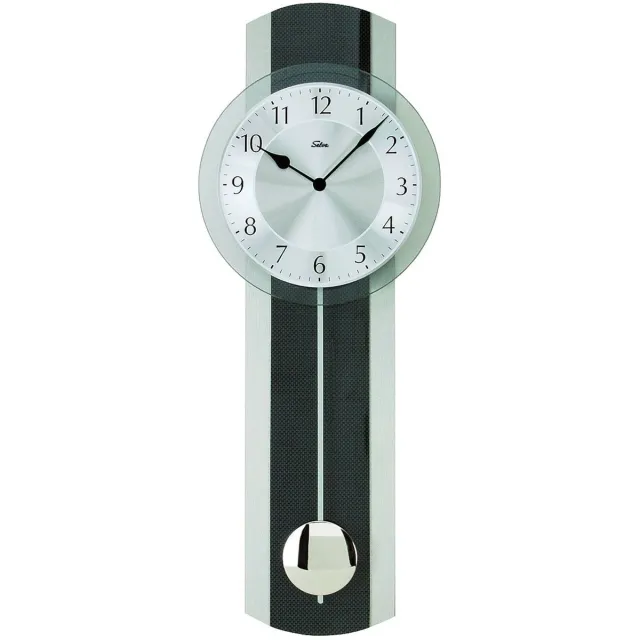 Selva radiopendule wandklok carbon look taching Leer