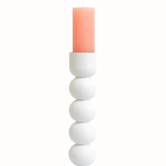 LEMON LILY candleholder 3-in-1 high - kandelaar - H34cm x D8,5cm - beukenhout - roze - handgemaakt in Nederland