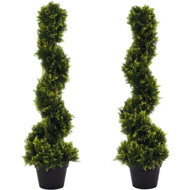 Outsunny Kunstplant - met pot - voor buiten- en binnendecoratie Groen