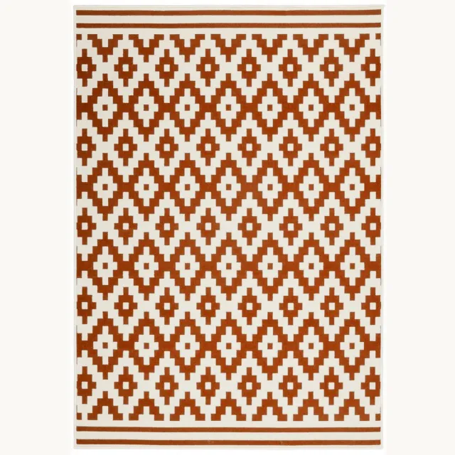 Padiro design laagpolig vloerkleed - crème / offwhite - modern geometrisch patroon - voor vloerverwarming - van polypropyleen en jute