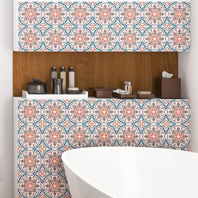 Ambiance Sticker Zelfklevende tegelmuurstickers voor keuken en badkamer - 60 CATIA Azulejos tegelstickers - 60 stickers 20x20cm Multi color