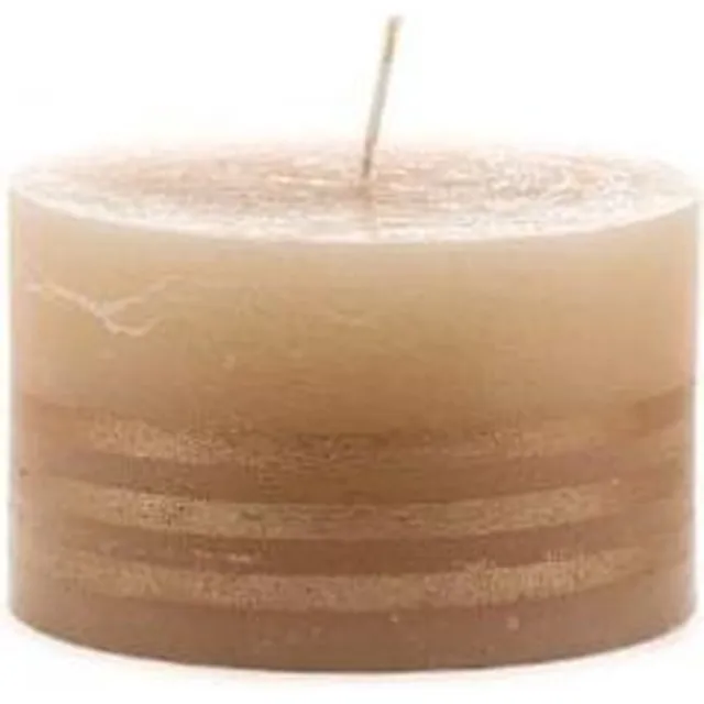 Rustik Lys kaars strepen koper 10x6cm skin