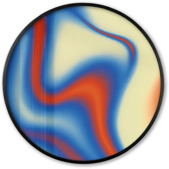 FrameYourWall Poster in lijst Rond - Fotolijst 80x80 cm - Posters - Golven - Kleurrijk - Abstract - Ronde posterlijst zwart - Decoratie - Wanddecoratie woonkamer - Muurdecoratie slaapkamer