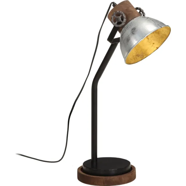 vidaXL Bureaulamp 25 W E27 18x18x60 cm vintage zilverkleurig