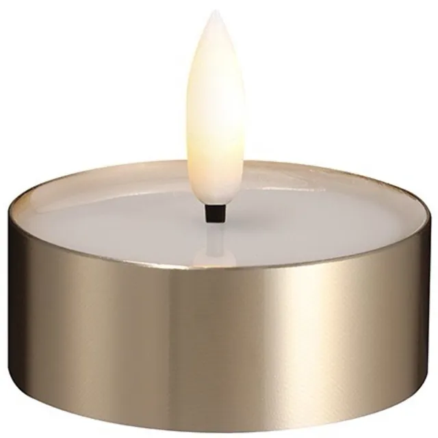 Moods & More led-waxinelichtje Melted metal brass 63 x 25 mm Goud