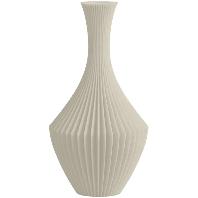Layvo NAVA Vaas - Crème - D14 x H25 cm - droogbloemen vaas - organische vaas - gerecycled plastic