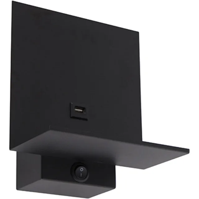 QAZQA flero - Moderne Wandlamp voor binnen - 1 lichts - D 15.2 cm - Zwart - Slaapkamer