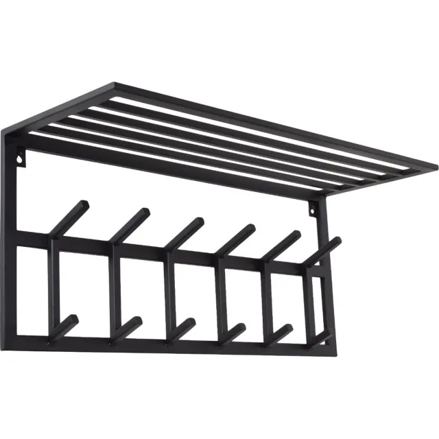 LOFT42 Kapstok Jaimy - Zwart – Metaal – 6 dubbele haken - 80x35x30