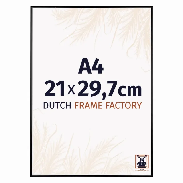 Dutch Frame Factory Fotolijst A4 21x29,7 cm - Aluminium - Zwart Mat - Kampen