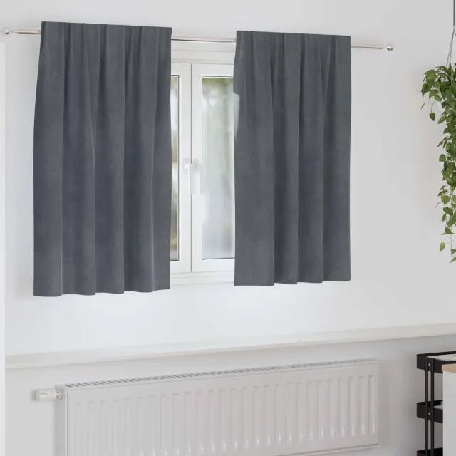 vidaXL Gordijnen 2 st Lichtgrijs 140 x 140 cm fluweel
