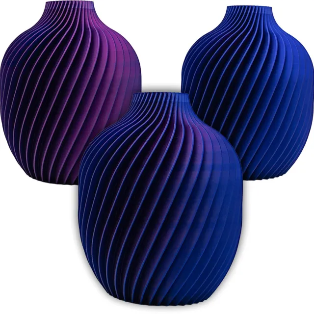 Lovora Nova moderne vaas – Decoratieve vaas - Blauw / Paars - 3d geprinte vaas – geschikt voor droogbloemen - 25CM