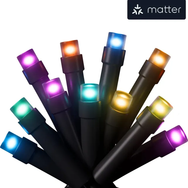 Nanoleaf Essentials Matter Smart String Feestverlichting - Smart Lichtsnoer - Binnen & Buiten - IP44 - SMK 300 LEDS - 25 Meter