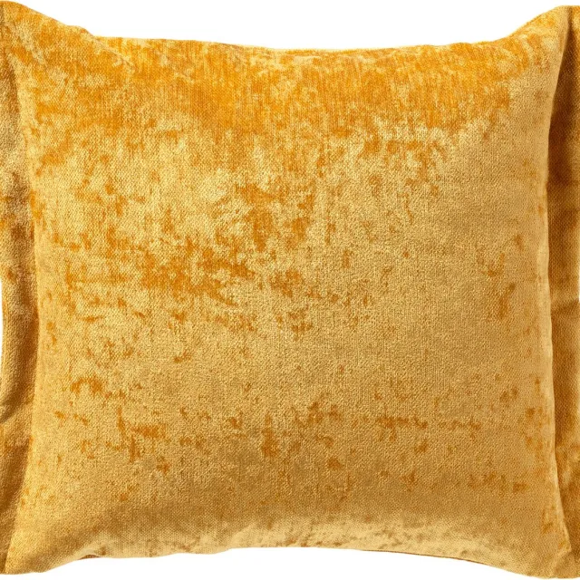 Dutch Decor LEWIS - Kussenhoes 45x45 cm - fluweel - met sierrand - Golden Glow - geel - met rits - zonder binnenkussen