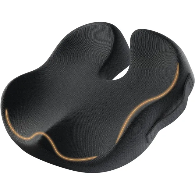 ProtoArc SC Butterfly Zitkussen – Ergonomisch Orthopedisch Zitkussen – Stoelkussen & Stuitkussen – Memory Foam Wigkussen – Voor Bureaustoel, Auto & Thuis – Ademend & Anti-Slip - Alternatief voor Donut Kussen Zwart