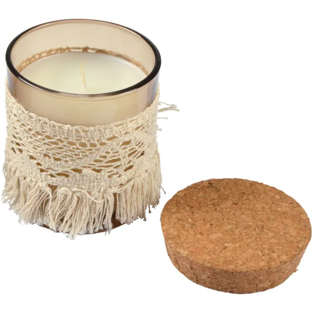 HOMEA Geurkaars met kurk Beige