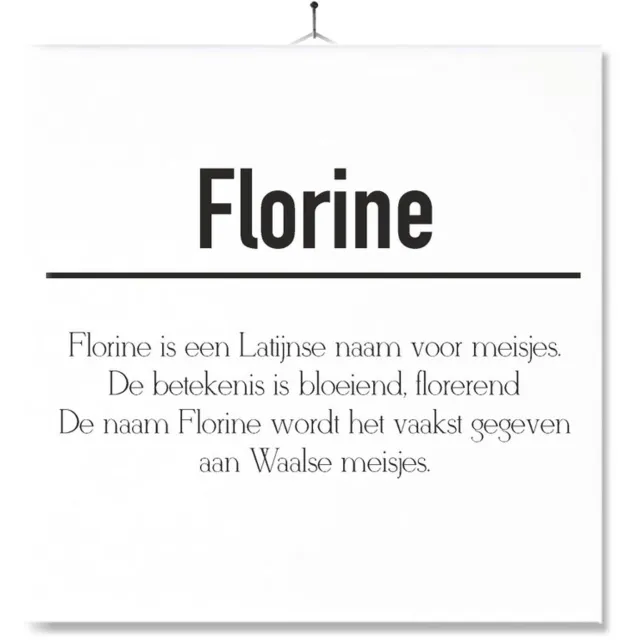 MC Living Tegel Met Opdruk | Betekenis | Kado | Cadeau | Met Naam - Florine Multi-Color