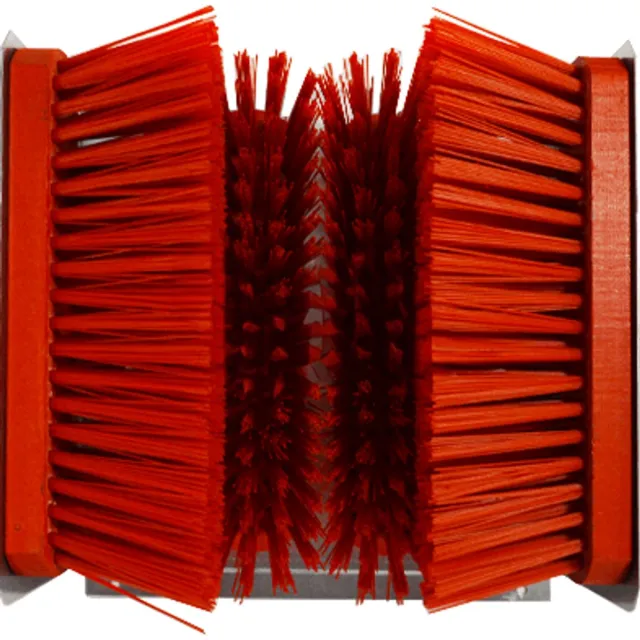 Atlas Voetenveger / schoenveger 3 borstels Rood