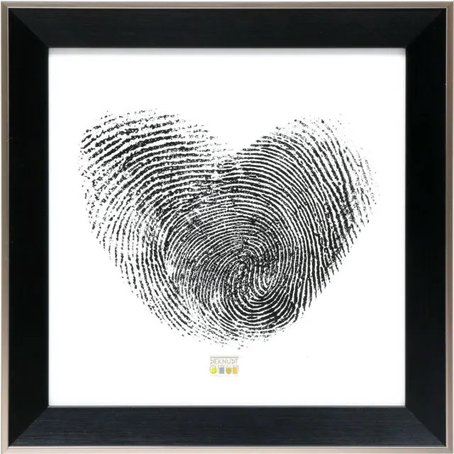 Deknudt Frames fotolijst S45FE2 - zwart - zilver buitenrand - 13x13 cm