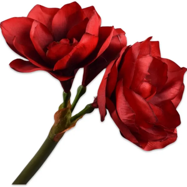 Silk-ka Kunstbloem-Zijden Bloem-Kunsttak Amaryllis Steel Rood-Groen 61 cm