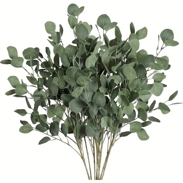 Shagam Eucalyptus groen - Kunst bloemen - Kunstplant - Huisdecoratie - huwelijksdecoratie - feestdecoratie - 6 Stuks - Natuurlijke en Frisse Element - Groene Thema Decoratie - Multifunctionele Plantenaccessoires- Gemakkelijke Installatie
