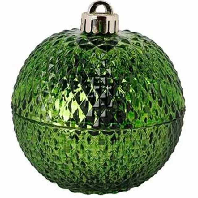 Cosy @ Home Geurkaars Xmas Ball Mistletoe Groen 11x1 1xh13cm Glas