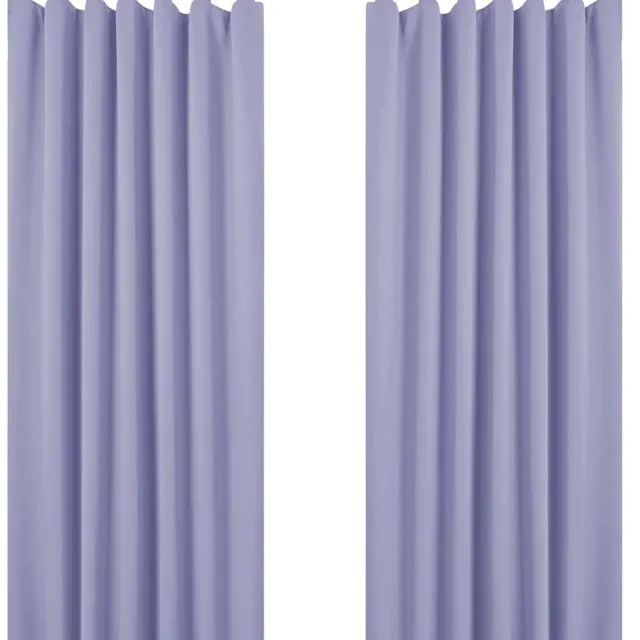 RFWR Robuuste thermische gordijnen met lussen, lichtpaars, 140 x 290 cm - 2 stuks