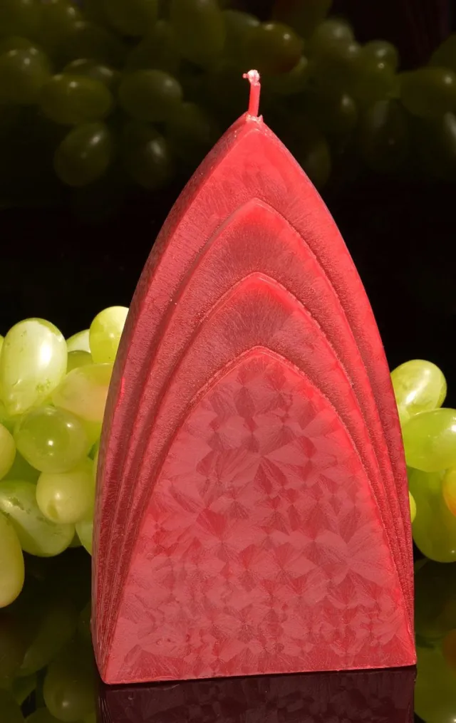 MilaNNE Bogen Kaars, BORDEAUX ROOD POLYMICO, hoogte: 17cm