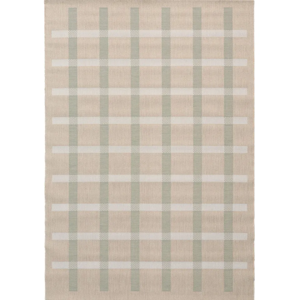 NOUS Living binnen- en buitenvloerkleed zand/blauw (230x160 cm) zand/blauw/wit