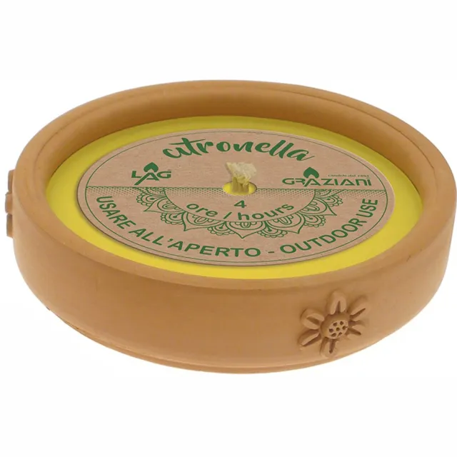 Graziani Citronella Kaars Freenight - Medium - Outdoor - 4 branduren geel