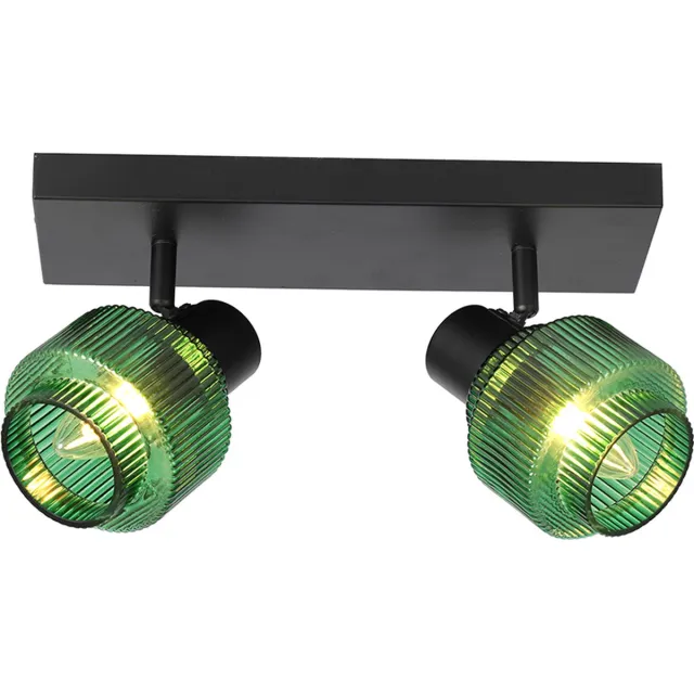Olucia PARIS - Plafondlamp - Groen / Zwart - 2L - Vorm: Rechthoek