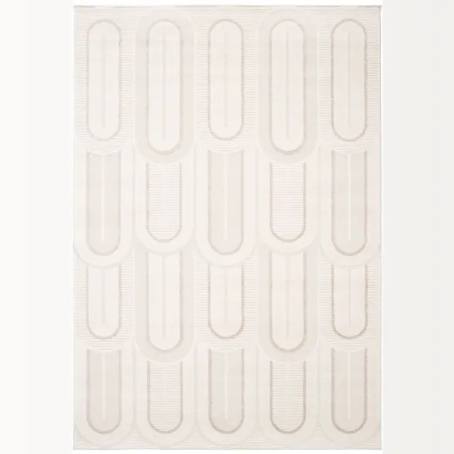 Paon Brillant Retro vloerkleed - Forme Pavé ivoor 200x290 Wit