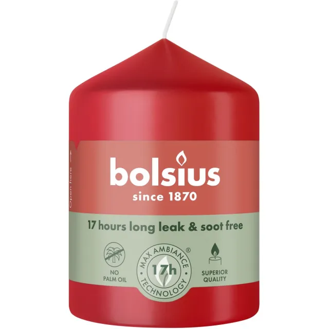 Bolsius Stompkaars 80/58 Delicate Red (1 stuk) Rood