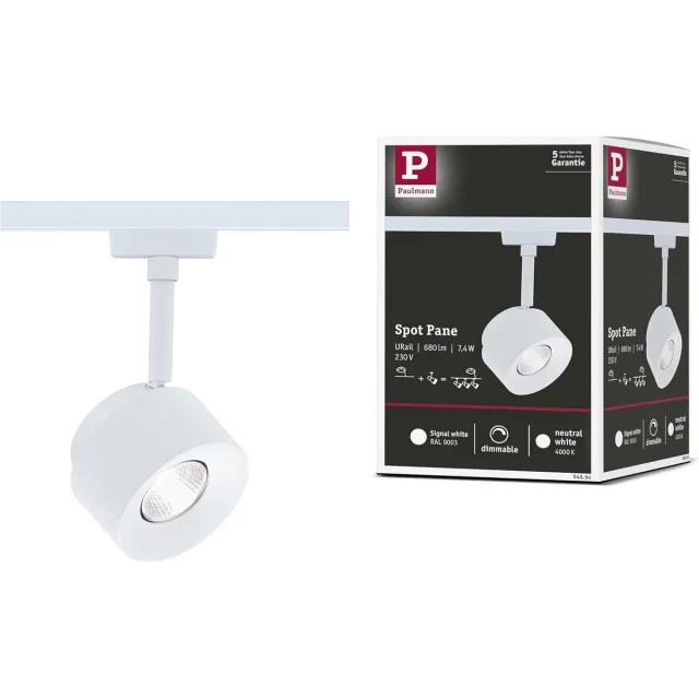 Paulmann 175 Paulmann 94894 URail LED-railspotpaneel 680lm 7,4W 4000K 230V signaal wit railsysteem