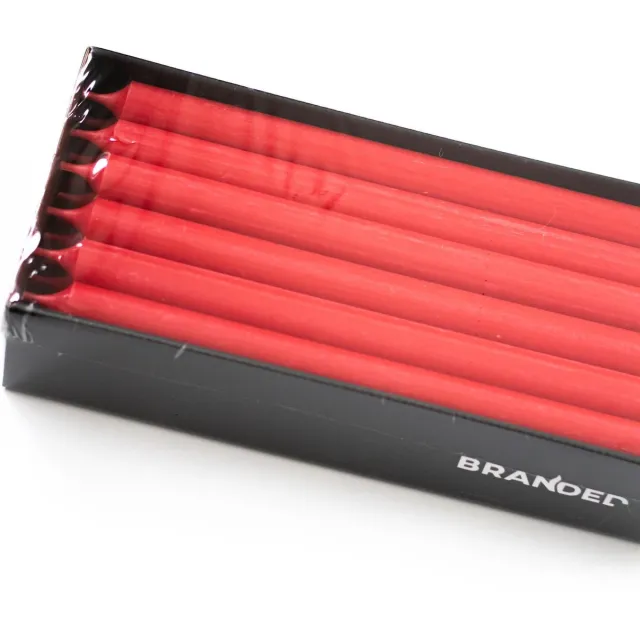 Branded by Dinerkaarsen - Kaarsen - Brandweer/Post Rood - 28 cm - 18 stuks