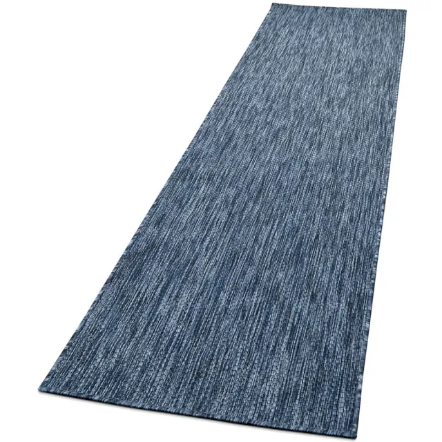 TT Home Tapijt Buiten Woonkamer Eetkamer Balkon Weerbestendig 80 x 250 cm Rechthoek 80 x 250 cm Rechthoek blauw